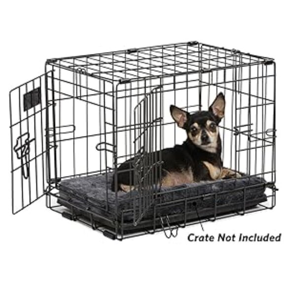 Midwest Quiet Time Bolster Gray Dog Bed, 18" L X 12" W, XX-Small - Picture 2 of 5